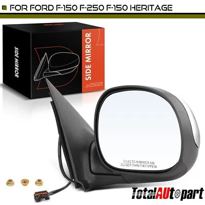 Nuevo espejo retrovisor eléctrico cromado para Ford F-250 1997-1999 F-150 Heritage 2004 lado derecho Foto 1 de 4