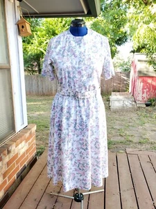 Stuart Alan Mujer Vestido Vaina Floral Cintura Elástica Cinturón Talla 14 AA140 - Imagen 1 de 7