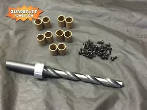 Quadrajet Secondary Shaft Bushing Kit Self Guiding Drill Bit, Bushings, Screws. - Picture 1 of 4