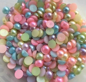 Mixed size and colour flatback half pearls, FREE P&P - multibuy discount - Picture 1 of 13