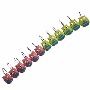 Juego de 12 ganchos para cortina de ducha Mainstays Owl niño niña verde azul rosa púrpura EC - Imagen 1 de 5