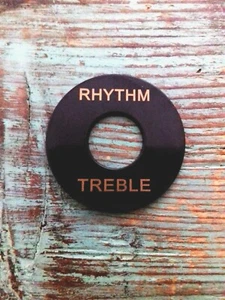 PLAQUE RONDE RHYTHM / TREBLE NOIR POUR GUITARE GIBSON / BLACK Switch RING Toggle - Imagen 1 de 1