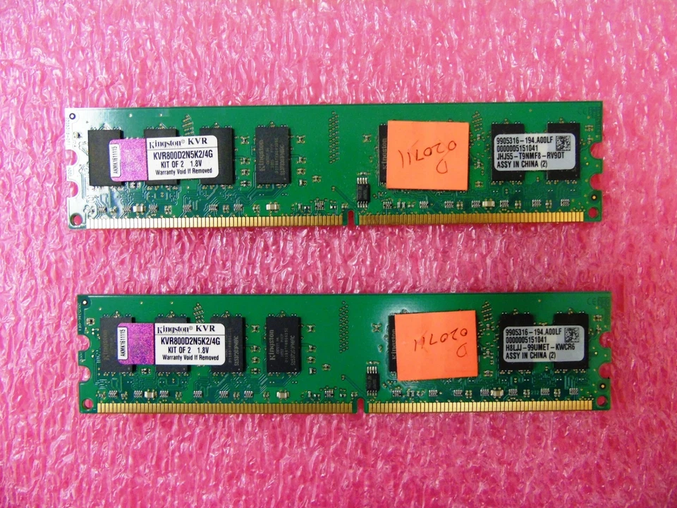 Kingston KVR800D2N5K2/4 4GB (2 x 2GB)  Desktop DDR2 PC2-6400 800MHZ Memory Ram - Image 1 of 4