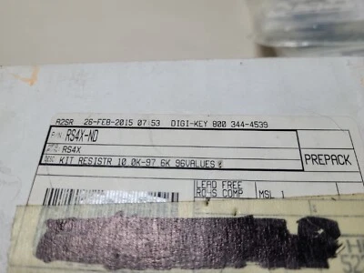 Resistor Kit RS4X 1/4 Watt 1% Metal Film 10K To 97.6K - Image 1 of 4