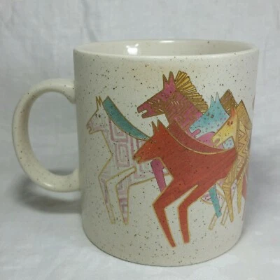 Taza moteada Laurel Burch NATIVE HORSES 13 OZ Japón (c) 1990 Foto 1 de 4