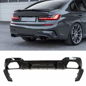 Rear Diffuser Lip For 2019-21 2022 BMW 3 Series G20 Sport 330i M340i GLOSS BLACK - Picture 1 of 10