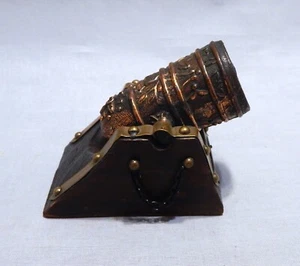 Vintage Mortero Plaza Siglo SVI Mini Cannon Wood and Metal - Picture 1 of 8