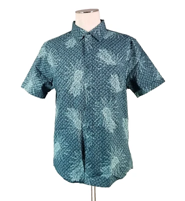 Haggar Camisa Hawaiana Hombre Grande Azul Floral Manga Corta Algodón Exterior Foto 1 de 4