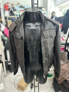 MaleFemale Giubbotto In Pelle Uomo Man TgXL Marrone LLV1124 - Imagen 1 de 15