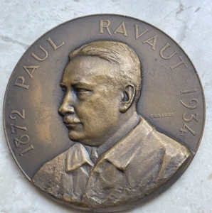 Medalla de bronce Paul Ravaut con fecha 1934 - Imagen 1 de 2