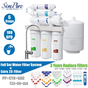 Simpure 6 Stage Alkaline Reverse Osmosis Water Filter System + Extra 28 Filters - Picture 1 of 17