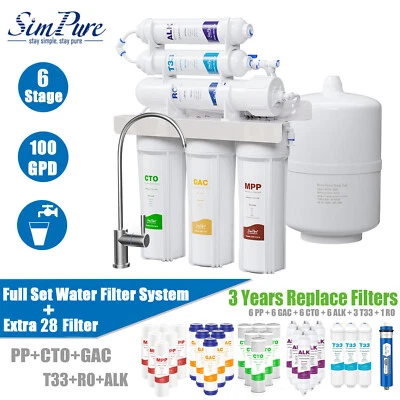 Simpure 6 Stage Alkaline Reverse Osmosis Water Filter System + Extra 28 Filters - Image 1 of 4