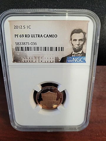 2012-S Proof Lincoln Cent NGC P/F 69 Ultra Cameo Red Cover