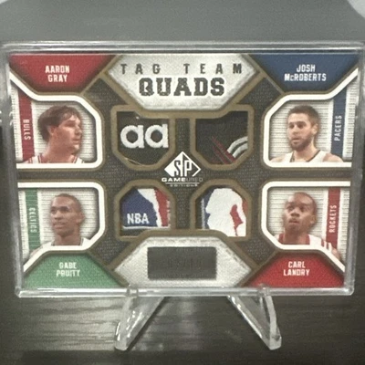 2009 Tag Team Quads Logo Patch Laundry Tag Gray, Landry, McRoberts, Pruitt /10 - Image 1 of 4