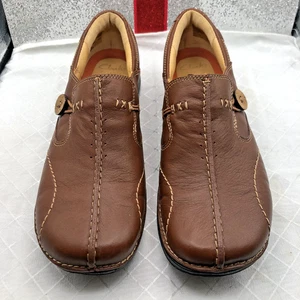 Mocassini Clarks non strutturati senza passanti donna taglia 8N pelle marrone chiaro - Foto 1 di 7