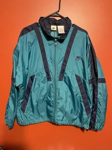 Giacca a vento Nike vintage grande turchese full zip anni 90 - Foto 1 di 5