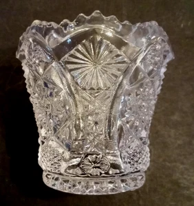 Porta palillos de dientes EAPG Imperial Glass Bellaire antiguo cristal transparente taza octágono - Imagen 1 de 4