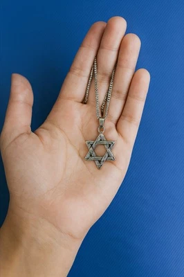 Collar de Plata de Ley 22"-24" 925 Estrella David Acero Inoxidable Colgante Prosteel Foto 1 de 4