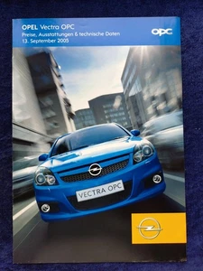 Opel Vectra OPC Preisliste 9.2005 - Picture 1 of 1