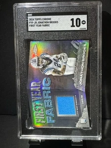 2024 Topps Chrome Jonathon Brooks First Year Fabric Jersey RC #FYF-JB SGC 10 GM - Picture 1 of 2