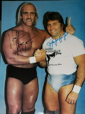 Póster firmado por HULK HOGAN & JIM BRUNZELL + +, AEW, WCW, WWE Foto 1 de 2