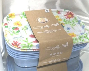 Dolly Parton Food Storage Containers With Lids Set of 10 BUTTERFLY STRAWBERRY - Picture 1 of 4