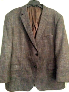 Herren Gr. 50 R Pronto Uomo Anzug Sakko Mantel Blazer gefüttert Wolle Webart braun Wolle - Bild 1 von 12