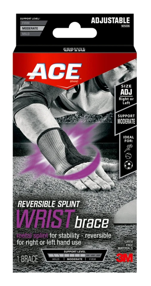 Reversible Splint Wrist Brace - Adjustable Size - Image 1 of 1