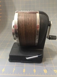 Vintage Boston Standard Wood Grain Hand Crank Pencil Sharpener 8 Holes 5.25"H - Picture 1 of 10