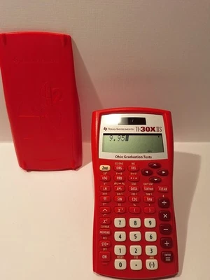 Calculadora científica Texas Instruments TI-30XIIS roja con apagado automático.  ¡NUEVO! Foto 1 de 4