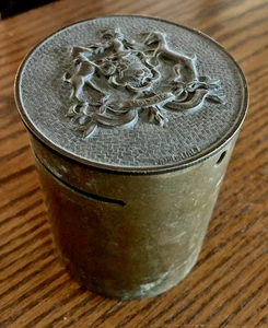 vintage cylinder brass coin bank italy - Picture 1 of 5