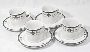 4er Set Studio Nova ADIRONDACK 3" flache Tasse Becher und Untertasse Set Tee Kaffee Sehr guter Zustand - Bild 1 von 15