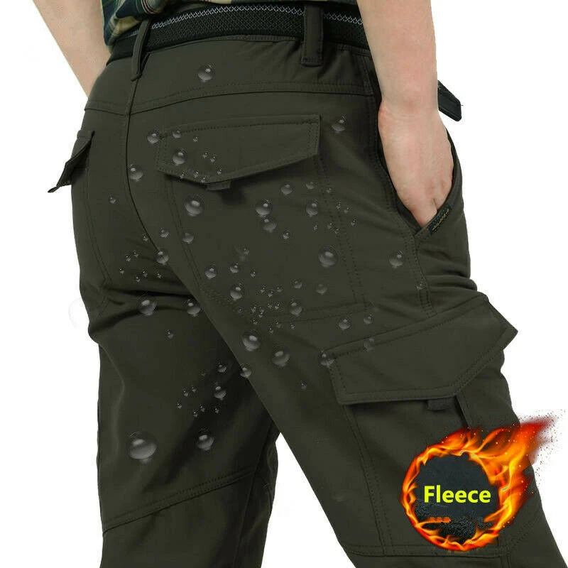 Pantaloni Uomo Multi-tasche Militari invernali felpati Cargo caccia pesca M-4XL - Immagine 1 di 4