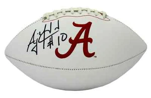 AJ McCarron handsigniert/signed Alabama Crimson Tide gesticktes Logo Football - Bild 1 von 4