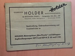 Holder Neu-Piccolo Zapfwellenpumpe SZP II III Beschreibung Ersatzteilliste K52 - Bild 1 von 2