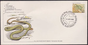 Yellow Faced Whip Snake Reptile FLEETWOOD FDC Cover Australia - Uncommon - Picture 1 of 1