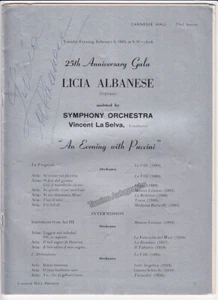 Albanese, Licia - Signed Program Anniversary 1965 - Bild 1 von 1