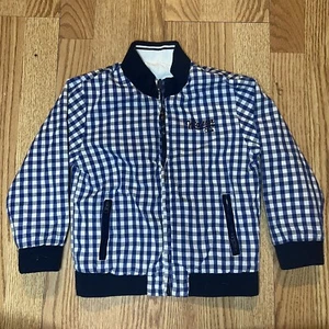 Vintage McGregor White & Blue Boys Youth Reversible Puffy JACKET Size 6/7 - Picture 1 of 7