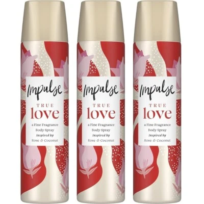 Impulse True Love Body Spray 75ml x 3