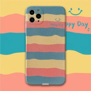 Étui visage smiley arc-en-ciel coloré pour téléphone portable - Photo 1 sur 2