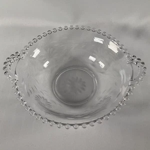 Imperial Glass Candlewick Etched 2-Handled 8 1/2" Bowl - Vintage - Picture 1 of 4