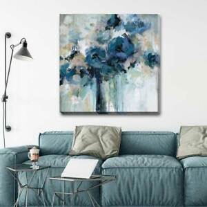 Blue Flower Blossom Stretched Canvas Print Framed Wall Art Decor Painting F110