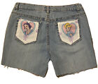 CUSTOM Walt Disney Princess Cutoff Jean Shorts Size 10 Liz & Co Women Snow White