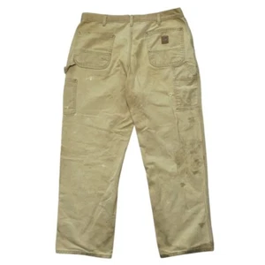 Carhartt Carpenter Pant Mens 38x32 Canvas Workwear Distressed B11 BRN (G) - Picture 1 of 8