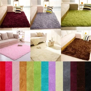LARGE Fluffy Rugs Anti-Slip SHAGGY RUG Soft Carpet Mat Living Room Floor Bedroom - Picture 1 of 20