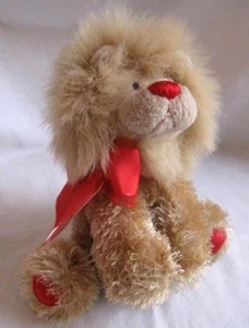 GUND Dolci il Leone Peluche Peluche Cuori e Fiocco #14075 Tan - Foto 1 di 4