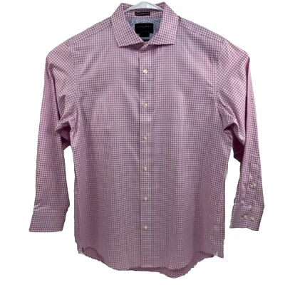 Black Brown 1826 80's 2-Ply Men's Pink & White Checkered Plaid Size 16-33 EUC - Image 1 of 4