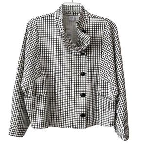 Cabi Women's Windowpane Jacket Blazer Black & White 3173 Sz L NEW - Picture 1 of 8