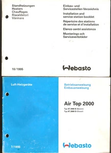 Betriebsanleitung Webasto Standheizung Bj. 1996 Air Top 2000 Luft-Heizgerät - Bild 1 von 1