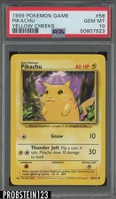 1999 Pokemon Game #58 Pikachu Yellow Cheeks PSA 10 GEM MINT